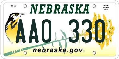 NE license plate AAO330