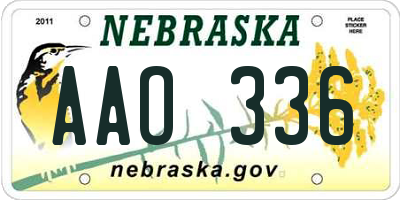 NE license plate AAO336