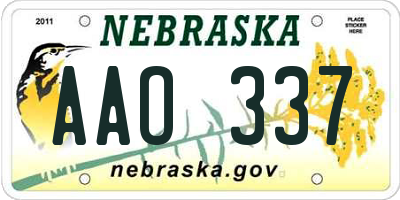 NE license plate AAO337