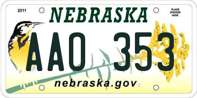 NE license plate AAO353