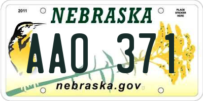 NE license plate AAO371