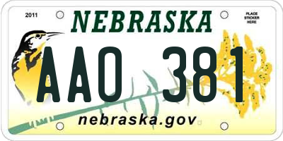 NE license plate AAO381