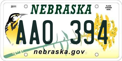 NE license plate AAO394