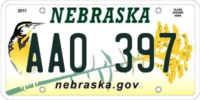 NE license plate AAO397