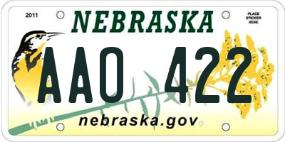 NE license plate AAO422