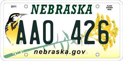 NE license plate AAO426