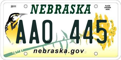 NE license plate AAO445