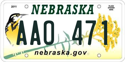 NE license plate AAO471