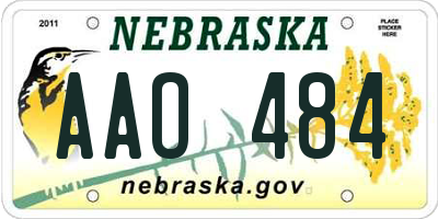 NE license plate AAO484