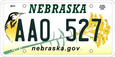 NE license plate AAO527