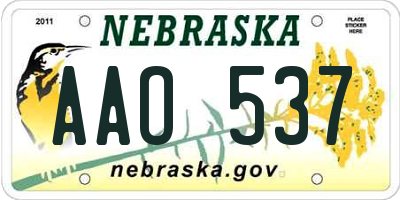 NE license plate AAO537