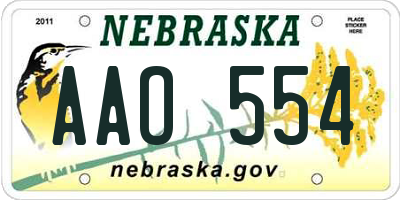 NE license plate AAO554