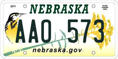 NE license plate AAO573