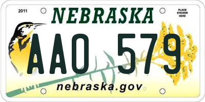 NE license plate AAO579