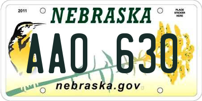 NE license plate AAO630