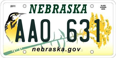 NE license plate AAO631