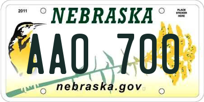 NE license plate AAO700