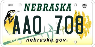 NE license plate AAO708