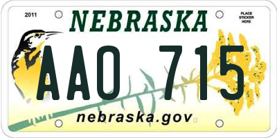 NE license plate AAO715