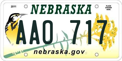 NE license plate AAO717