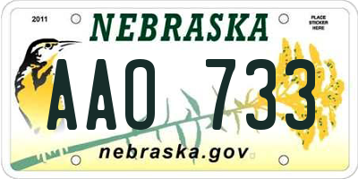 NE license plate AAO733