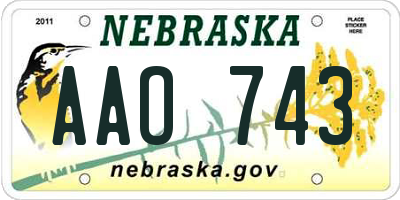 NE license plate AAO743