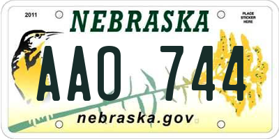 NE license plate AAO744