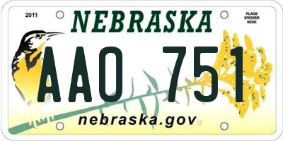 NE license plate AAO751