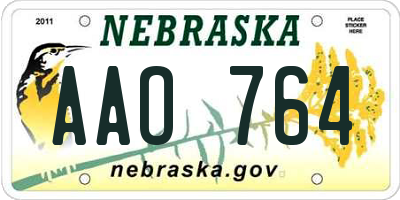 NE license plate AAO764