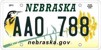 NE license plate AAO788