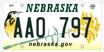 NE license plate AAO797