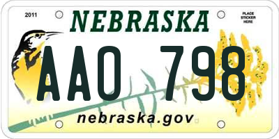 NE license plate AAO798