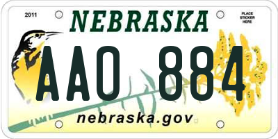 NE license plate AAO884