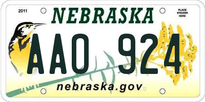 NE license plate AAO924