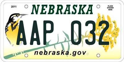 NE license plate AAP032