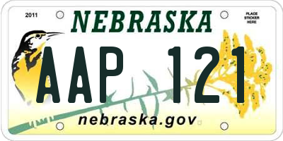 NE license plate AAP121