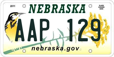 NE license plate AAP129