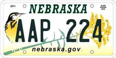 NE license plate AAP224