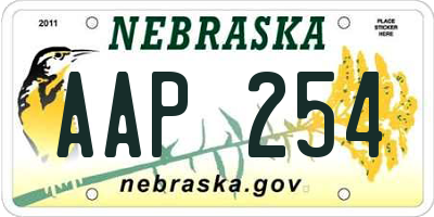 NE license plate AAP254