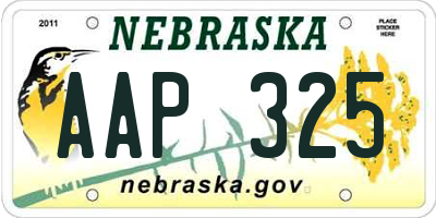 NE license plate AAP325