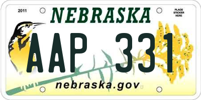NE license plate AAP331