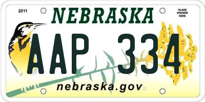 NE license plate AAP334