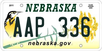 NE license plate AAP336