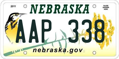 NE license plate AAP338