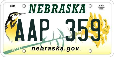 NE license plate AAP359