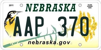 NE license plate AAP370