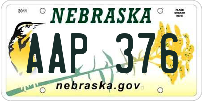 NE license plate AAP376