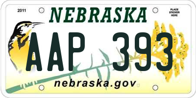 NE license plate AAP393