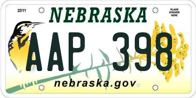 NE license plate AAP398