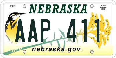 NE license plate AAP411